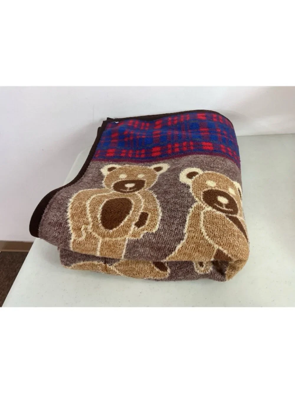 Vintage San Marcos Blanket Teddy Bear Rustic Heavy Duty 80